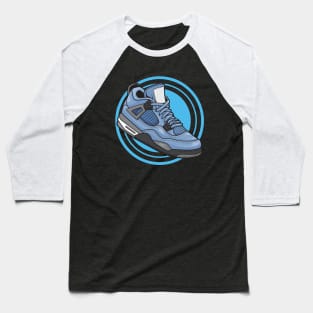 AJ 4 Retro unv Blue Sneaker Baseball T-Shirt